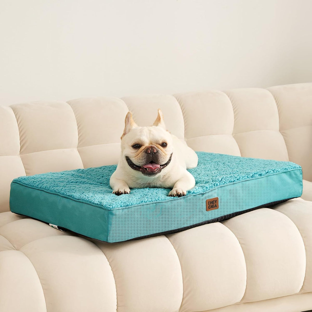 Orthopedic Dog Bed Large with Removable Washable Cover, 41IN Grey | Egg Crate Foam Support, Durable Oxford fabric, Non-Slip Bottom, Machine Washable, Soft Waterproof Plush Pet Bed Mat For Crate