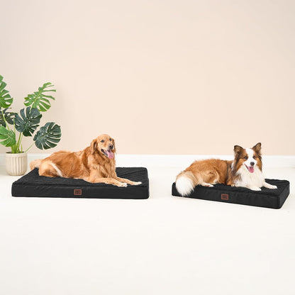 Orthopedic Dog Bed Large with Removable Washable Cover, 41IN Grey | Egg Crate Foam Support, Durable Oxford fabric, Non-Slip Bottom, Machine Washable, Soft Waterproof Plush Pet Bed Mat For Crate