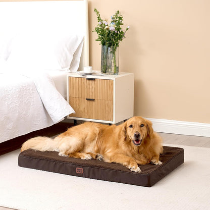Orthopedic Dog Bed Large with Removable Washable Cover, 41IN Grey | Egg Crate Foam Support, Durable Oxford fabric, Non-Slip Bottom, Machine Washable, Soft Waterproof Plush Pet Bed Mat For Crate