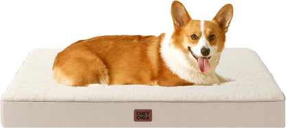 Orthopedic Dog Bed Large with Removable Washable Cover, 41IN Grey | Egg Crate Foam Support, Durable Oxford fabric, Non-Slip Bottom, Machine Washable, Soft Waterproof Plush Pet Bed Mat For Crate
