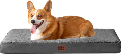 Orthopedic Dog Bed Large with Removable Washable Cover, 41IN Grey | Egg Crate Foam Support, Durable Oxford fabric, Non-Slip Bottom, Machine Washable, Soft Waterproof Plush Pet Bed Mat For Crate