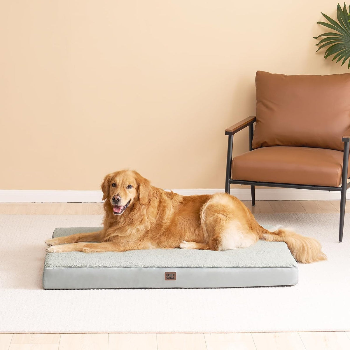 Orthopedic Dog Bed Large with Removable Washable Cover, 41IN Grey | Egg Crate Foam Support, Durable Oxford fabric, Non-Slip Bottom, Machine Washable, Soft Waterproof Plush Pet Bed Mat For Crate