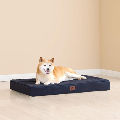 Orthopedic Dog Bed Large with Removable Washable Cover, 41IN Grey | Egg Crate Foam Support, Durable Oxford fabric, Non-Slip Bottom, Machine Washable, Soft Waterproof Plush Pet Bed Mat For Crate