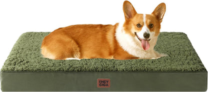 Orthopedic Dog Bed Large with Removable Washable Cover, 41IN Grey | Egg Crate Foam Support, Durable Oxford fabric, Non-Slip Bottom, Machine Washable, Soft Waterproof Plush Pet Bed Mat For Crate