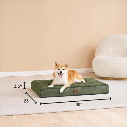 Orthopedic Dog Bed Large with Removable Washable Cover, 41IN Grey | Egg Crate Foam Support, Durable Oxford fabric, Non-Slip Bottom, Machine Washable, Soft Waterproof Plush Pet Bed Mat For Crate