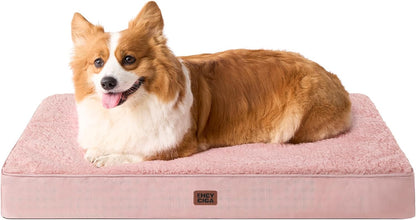 Orthopedic Dog Bed Large with Removable Washable Cover, 41IN Grey | Egg Crate Foam Support, Durable Oxford fabric, Non-Slip Bottom, Machine Washable, Soft Waterproof Plush Pet Bed Mat For Crate