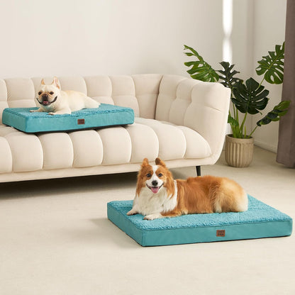 Orthopedic Dog Bed Large with Removable Washable Cover, 41IN Grey | Egg Crate Foam Support, Durable Oxford fabric, Non-Slip Bottom, Machine Washable, Soft Waterproof Plush Pet Bed Mat For Crate