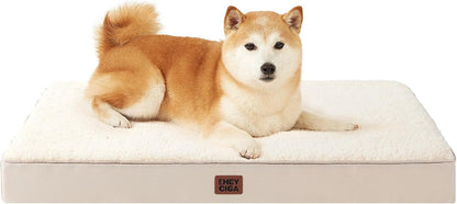 Orthopedic Dog Bed Large with Removable Washable Cover, 41IN Grey | Egg Crate Foam Support, Durable Oxford fabric, Non-Slip Bottom, Machine Washable, Soft Waterproof Plush Pet Bed Mat For Crate