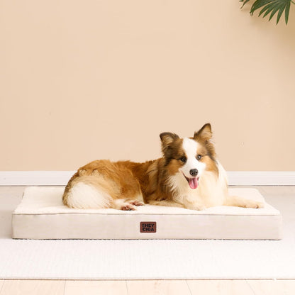 Orthopedic Dog Bed Large with Removable Washable Cover, 41IN Grey | Egg Crate Foam Support, Durable Oxford fabric, Non-Slip Bottom, Machine Washable, Soft Waterproof Plush Pet Bed Mat For Crate