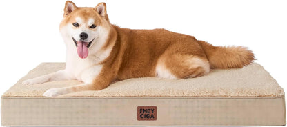 Orthopedic Dog Bed Large with Removable Washable Cover, 41IN Grey | Egg Crate Foam Support, Durable Oxford fabric, Non-Slip Bottom, Machine Washable, Soft Waterproof Plush Pet Bed Mat For Crate