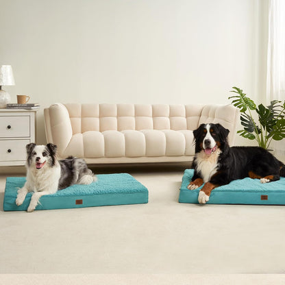 Orthopedic Dog Bed Large with Removable Washable Cover, 41IN Grey | Egg Crate Foam Support, Durable Oxford fabric, Non-Slip Bottom, Machine Washable, Soft Waterproof Plush Pet Bed Mat For Crate