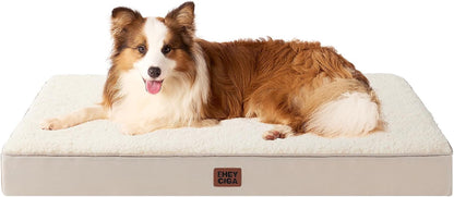 Orthopedic Dog Bed Large with Removable Washable Cover, 41IN Grey | Egg Crate Foam Support, Durable Oxford fabric, Non-Slip Bottom, Machine Washable, Soft Waterproof Plush Pet Bed Mat For Crate