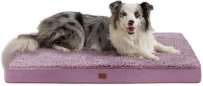 Orthopedic Dog Bed Large with Removable Washable Cover, 41IN Grey | Egg Crate Foam Support, Durable Oxford fabric, Non-Slip Bottom, Machine Washable, Soft Waterproof Plush Pet Bed Mat For Crate