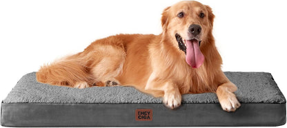 Orthopedic Dog Bed Large with Removable Washable Cover, 41IN Grey | Egg Crate Foam Support, Durable Oxford fabric, Non-Slip Bottom, Machine Washable, Soft Waterproof Plush Pet Bed Mat For Crate