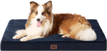 Orthopedic Dog Bed Large with Removable Washable Cover, 41IN Grey | Egg Crate Foam Support, Durable Oxford fabric, Non-Slip Bottom, Machine Washable, Soft Waterproof Plush Pet Bed Mat For Crate