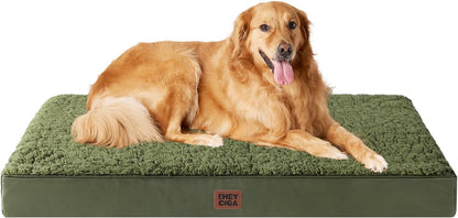Orthopedic Dog Bed Large with Removable Washable Cover, 41IN Grey | Egg Crate Foam Support, Durable Oxford fabric, Non-Slip Bottom, Machine Washable, Soft Waterproof Plush Pet Bed Mat For Crate