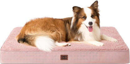 Orthopedic Dog Bed Large with Removable Washable Cover, 41IN Grey | Egg Crate Foam Support, Durable Oxford fabric, Non-Slip Bottom, Machine Washable, Soft Waterproof Plush Pet Bed Mat For Crate
