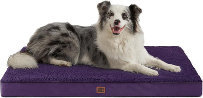 Orthopedic Dog Bed Large with Removable Washable Cover, 41IN Grey | Egg Crate Foam Support, Durable Oxford fabric, Non-Slip Bottom, Machine Washable, Soft Waterproof Plush Pet Bed Mat For Crate