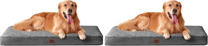 Orthopedic Dog Bed Large with Removable Washable Cover, 41IN Grey | Egg Crate Foam Support, Durable Oxford fabric, Non-Slip Bottom, Machine Washable, Soft Waterproof Plush Pet Bed Mat For Crate