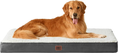 Orthopedic Dog Bed Large with Removable Washable Cover, 41IN Grey | Egg Crate Foam Support, Durable Oxford fabric, Non-Slip Bottom, Machine Washable, Soft Waterproof Plush Pet Bed Mat For Crate