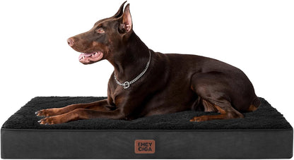 Orthopedic Dog Bed Large with Removable Washable Cover, 41IN Grey | Egg Crate Foam Support, Durable Oxford fabric, Non-Slip Bottom, Machine Washable, Soft Waterproof Plush Pet Bed Mat For Crate