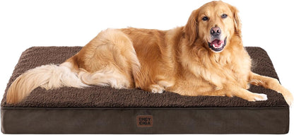 Orthopedic Dog Bed Large with Removable Washable Cover, 41IN Grey | Egg Crate Foam Support, Durable Oxford fabric, Non-Slip Bottom, Machine Washable, Soft Waterproof Plush Pet Bed Mat For Crate
