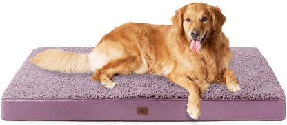 Orthopedic Dog Bed Large with Removable Washable Cover, 41IN Grey | Egg Crate Foam Support, Durable Oxford fabric, Non-Slip Bottom, Machine Washable, Soft Waterproof Plush Pet Bed Mat For Crate