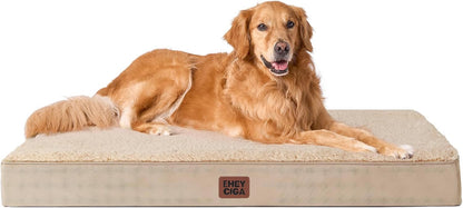 Orthopedic Dog Bed Large with Removable Washable Cover, 41IN Grey | Egg Crate Foam Support, Durable Oxford fabric, Non-Slip Bottom, Machine Washable, Soft Waterproof Plush Pet Bed Mat For Crate