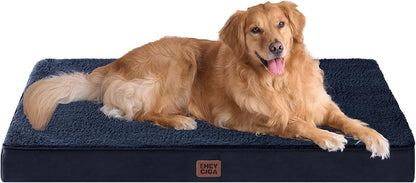 Orthopedic Dog Bed Large with Removable Washable Cover, 41IN Grey | Egg Crate Foam Support, Durable Oxford fabric, Non-Slip Bottom, Machine Washable, Soft Waterproof Plush Pet Bed Mat For Crate