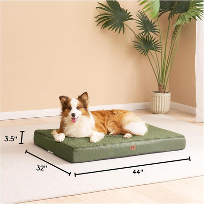 Orthopedic Dog Bed Large with Removable Washable Cover, 41IN Grey | Egg Crate Foam Support, Durable Oxford fabric, Non-Slip Bottom, Machine Washable, Soft Waterproof Plush Pet Bed Mat For Crate