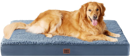 Orthopedic Dog Bed Large with Removable Washable Cover, 41IN Grey | Egg Crate Foam Support, Durable Oxford fabric, Non-Slip Bottom, Machine Washable, Soft Waterproof Plush Pet Bed Mat For Crate