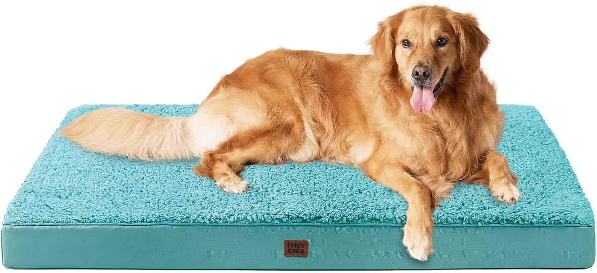 Orthopedic Dog Bed Large with Removable Washable Cover, 41IN Grey | Egg Crate Foam Support, Durable Oxford fabric, Non-Slip Bottom, Machine Washable, Soft Waterproof Plush Pet Bed Mat For Crate