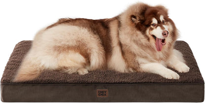 Orthopedic Dog Bed Large with Removable Washable Cover, 41IN Grey | Egg Crate Foam Support, Durable Oxford fabric, Non-Slip Bottom, Machine Washable, Soft Waterproof Plush Pet Bed Mat For Crate