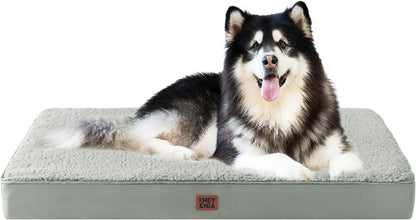 Orthopedic Dog Bed Large with Removable Washable Cover, 41IN Grey | Egg Crate Foam Support, Durable Oxford fabric, Non-Slip Bottom, Machine Washable, Soft Waterproof Plush Pet Bed Mat For Crate