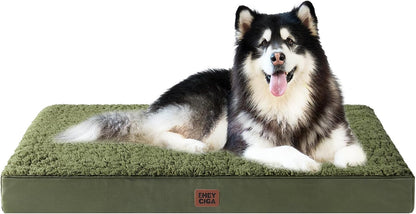 Orthopedic Dog Bed Large with Removable Washable Cover, 41IN Grey | Egg Crate Foam Support, Durable Oxford fabric, Non-Slip Bottom, Machine Washable, Soft Waterproof Plush Pet Bed Mat For Crate