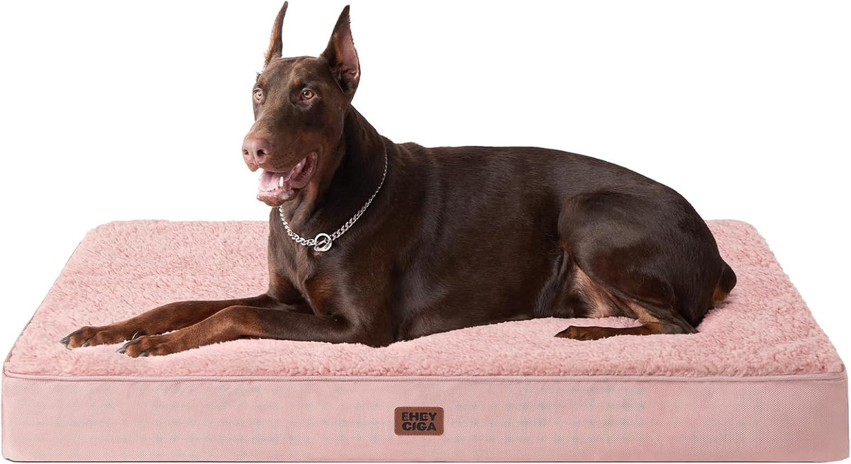 Orthopedic Dog Bed Large with Removable Washable Cover, 41IN Grey | Egg Crate Foam Support, Durable Oxford fabric, Non-Slip Bottom, Machine Washable, Soft Waterproof Plush Pet Bed Mat For Crate