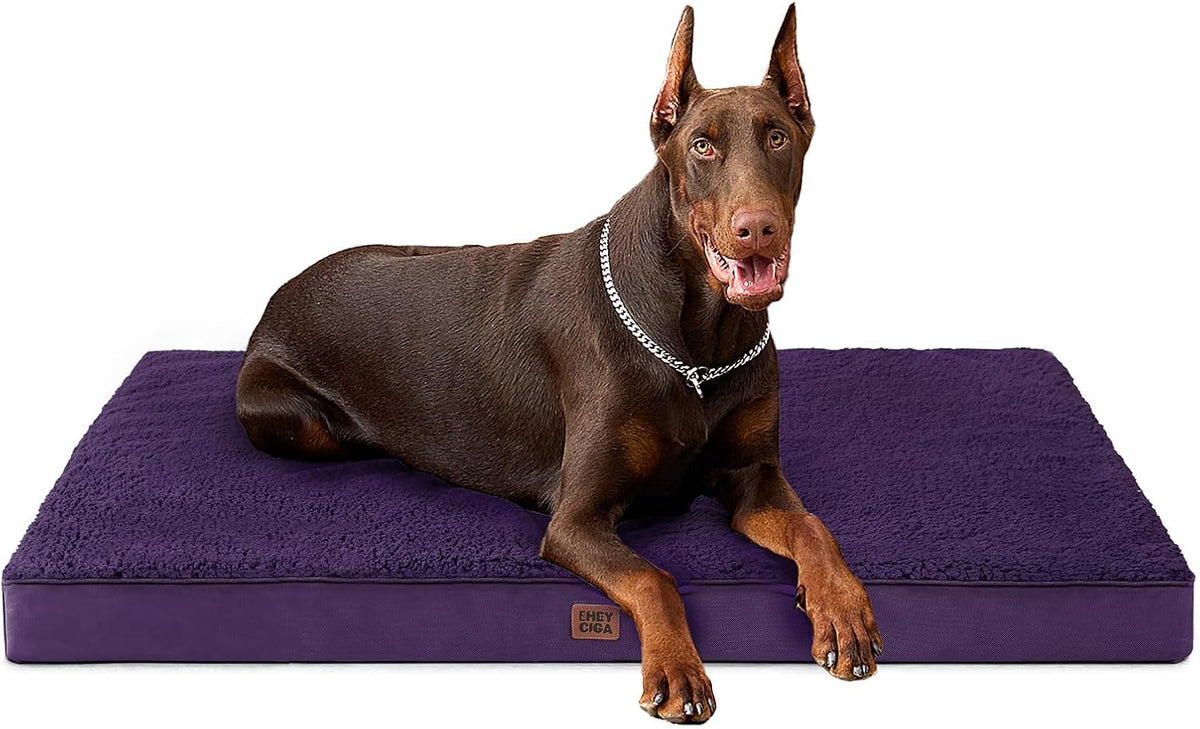 Orthopedic Dog Bed Large with Removable Washable Cover, 41IN Grey | Egg Crate Foam Support, Durable Oxford fabric, Non-Slip Bottom, Machine Washable, Soft Waterproof Plush Pet Bed Mat For Crate