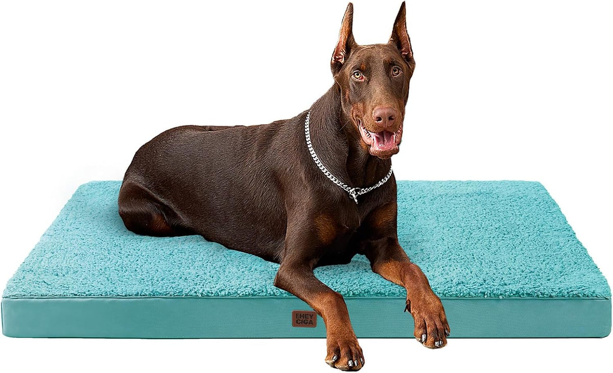 Orthopedic Dog Bed Large with Removable Washable Cover, 41IN Grey | Egg Crate Foam Support, Durable Oxford fabric, Non-Slip Bottom, Machine Washable, Soft Waterproof Plush Pet Bed Mat For Crate