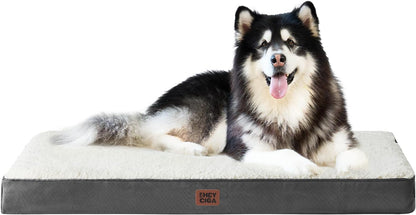 Orthopedic Dog Bed Large with Removable Washable Cover, 41IN Grey | Egg Crate Foam Support, Durable Oxford fabric, Non-Slip Bottom, Machine Washable, Soft Waterproof Plush Pet Bed Mat For Crate