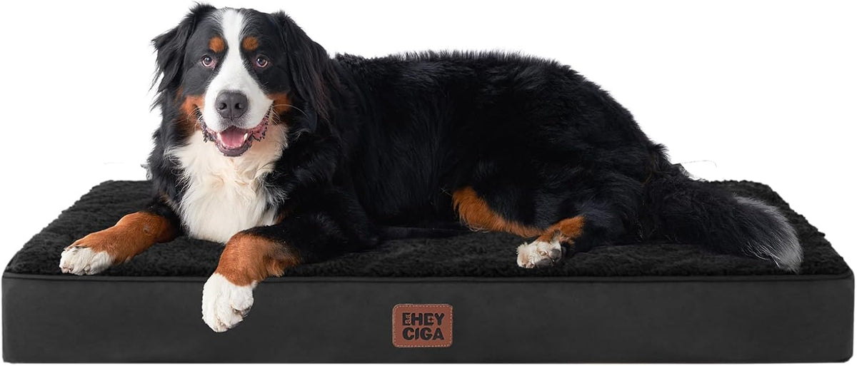 Orthopedic Dog Bed Large with Removable Washable Cover, 41IN Grey | Egg Crate Foam Support, Durable Oxford fabric, Non-Slip Bottom, Machine Washable, Soft Waterproof Plush Pet Bed Mat For Crate