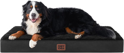 Orthopedic Dog Bed Large with Removable Washable Cover, 41IN Grey | Egg Crate Foam Support, Durable Oxford fabric, Non-Slip Bottom, Machine Washable, Soft Waterproof Plush Pet Bed Mat For Crate