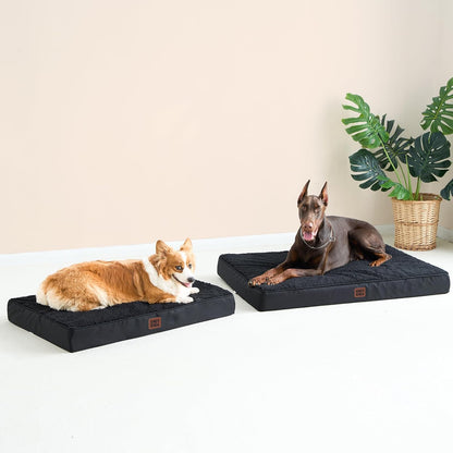 Orthopedic Dog Bed Large with Removable Washable Cover, 41IN Grey | Egg Crate Foam Support, Durable Oxford fabric, Non-Slip Bottom, Machine Washable, Soft Waterproof Plush Pet Bed Mat For Crate