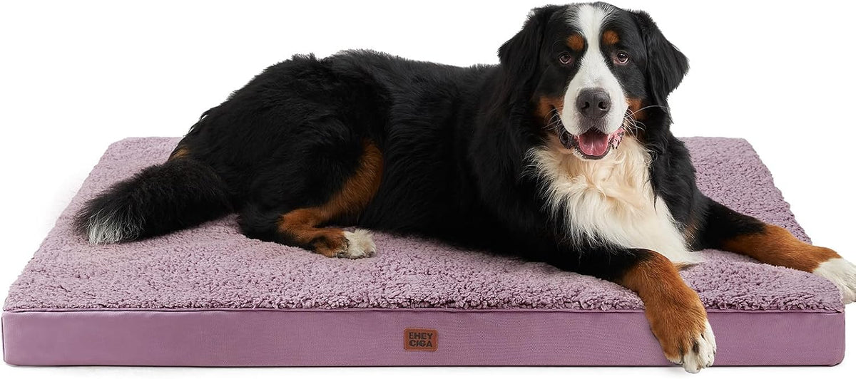 Orthopedic Dog Bed Large with Removable Washable Cover, 41IN Grey | Egg Crate Foam Support, Durable Oxford fabric, Non-Slip Bottom, Machine Washable, Soft Waterproof Plush Pet Bed Mat For Crate