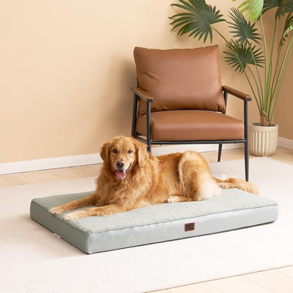 Orthopedic Dog Bed Large with Removable Washable Cover, 41IN Grey | Egg Crate Foam Support, Durable Oxford fabric, Non-Slip Bottom, Machine Washable, Soft Waterproof Plush Pet Bed Mat For Crate
