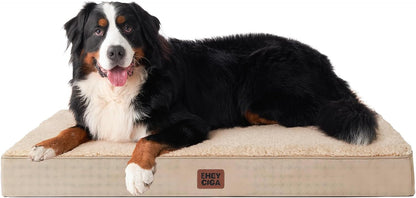 Orthopedic Dog Bed Large with Removable Washable Cover, 41IN Grey | Egg Crate Foam Support, Durable Oxford fabric, Non-Slip Bottom, Machine Washable, Soft Waterproof Plush Pet Bed Mat For Crate