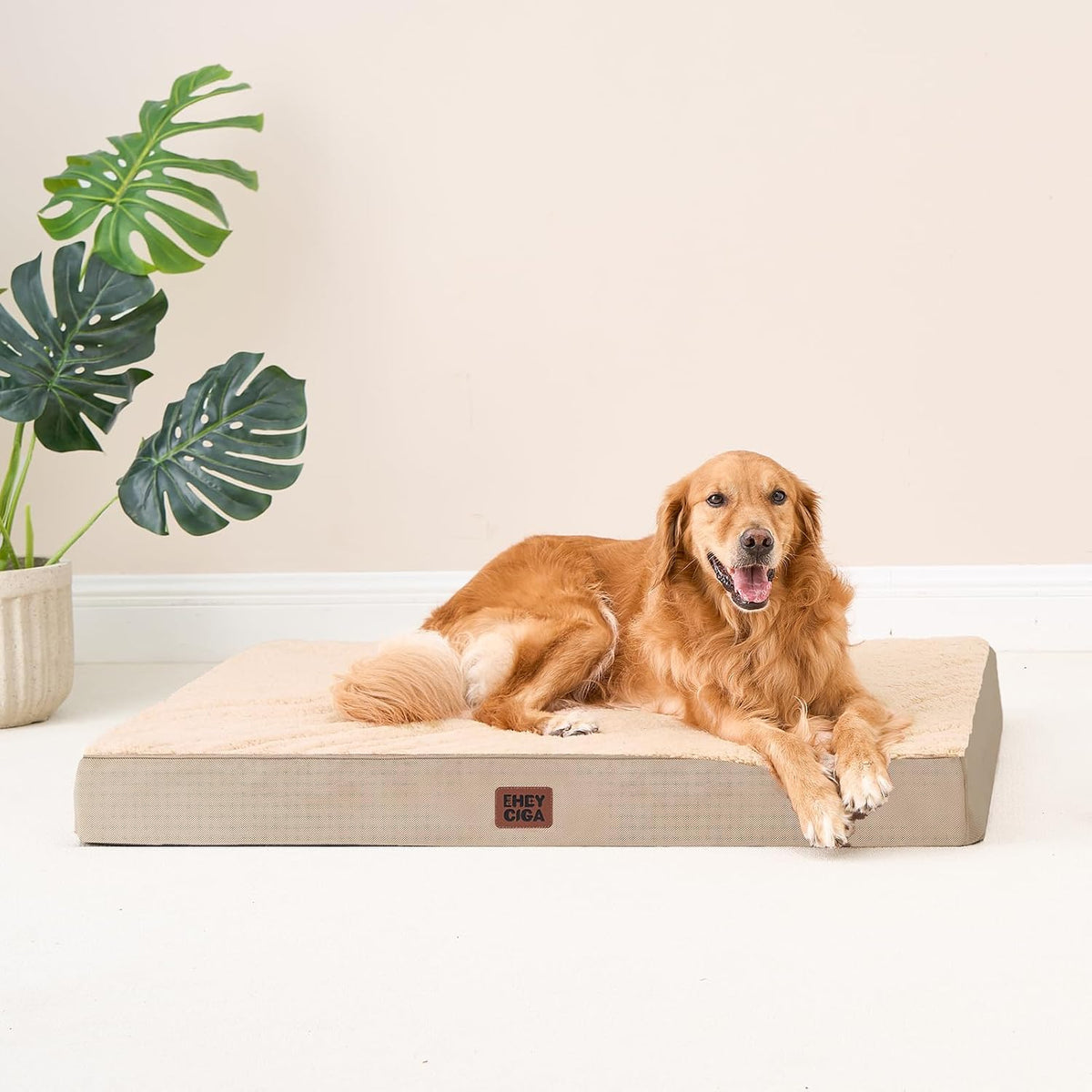 Orthopedic Dog Bed Large with Removable Washable Cover, 41IN Grey | Egg Crate Foam Support, Durable Oxford fabric, Non-Slip Bottom, Machine Washable, Soft Waterproof Plush Pet Bed Mat For Crate