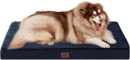 Orthopedic Dog Bed Large with Removable Washable Cover, 41IN Grey | Egg Crate Foam Support, Durable Oxford fabric, Non-Slip Bottom, Machine Washable, Soft Waterproof Plush Pet Bed Mat For Crate
