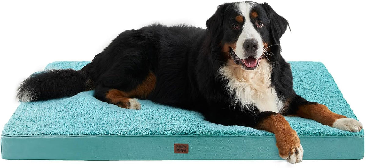 Orthopedic Dog Bed Large with Removable Washable Cover, 41IN Grey | Egg Crate Foam Support, Durable Oxford fabric, Non-Slip Bottom, Machine Washable, Soft Waterproof Plush Pet Bed Mat For Crate