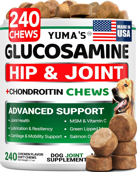 Glucosamine for Dogs - 240 Chews - Hip & Joint Supplement for Dogs