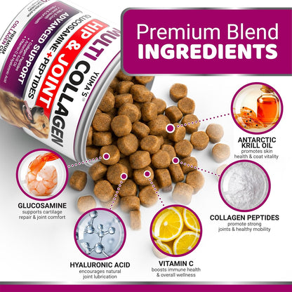 Glucosamine for Dogs - 240 Chews - Hip & Joint Supplement for Dogs